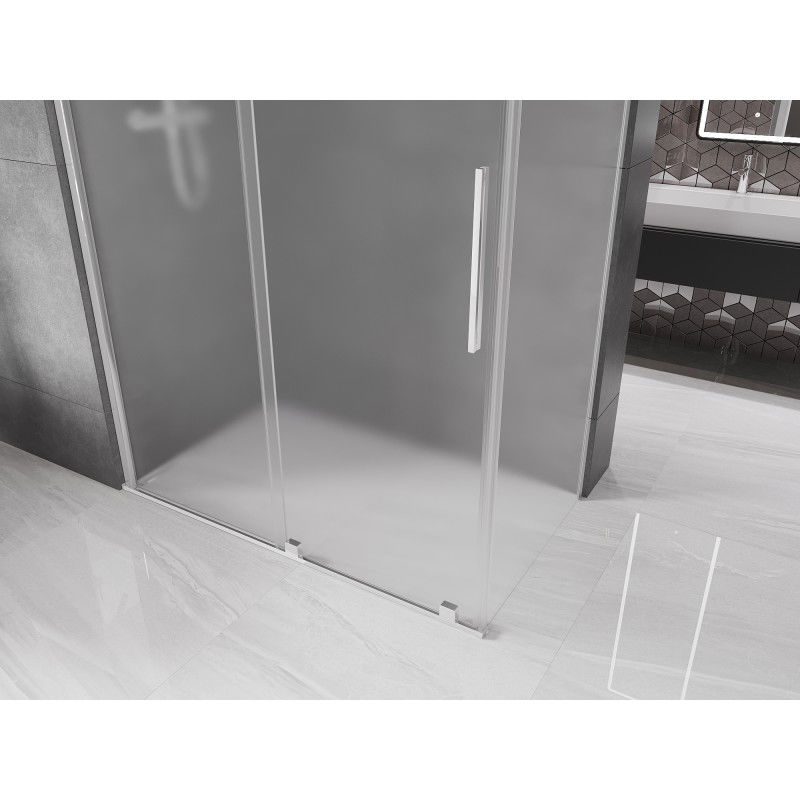 Mexen Velar Sliding Shower Enclosure 150 x 70 cm, Frosted, Chrome - 871-150-070-31-01