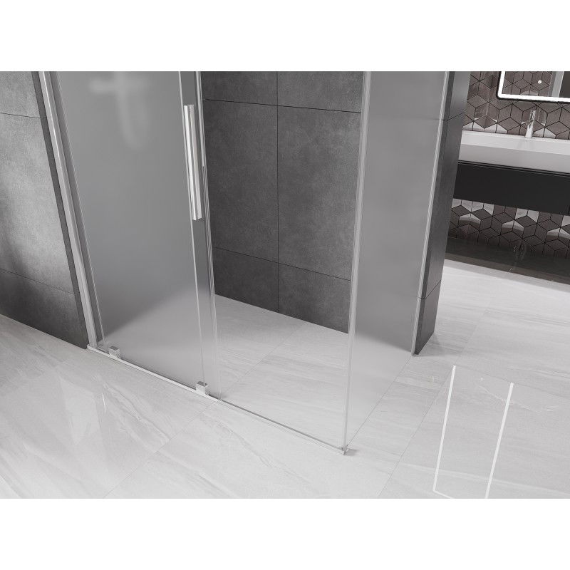 Mexen Velar sliding shower enclosure 150 x 90 cm, frosted, chrome - 871-150-090-31-01