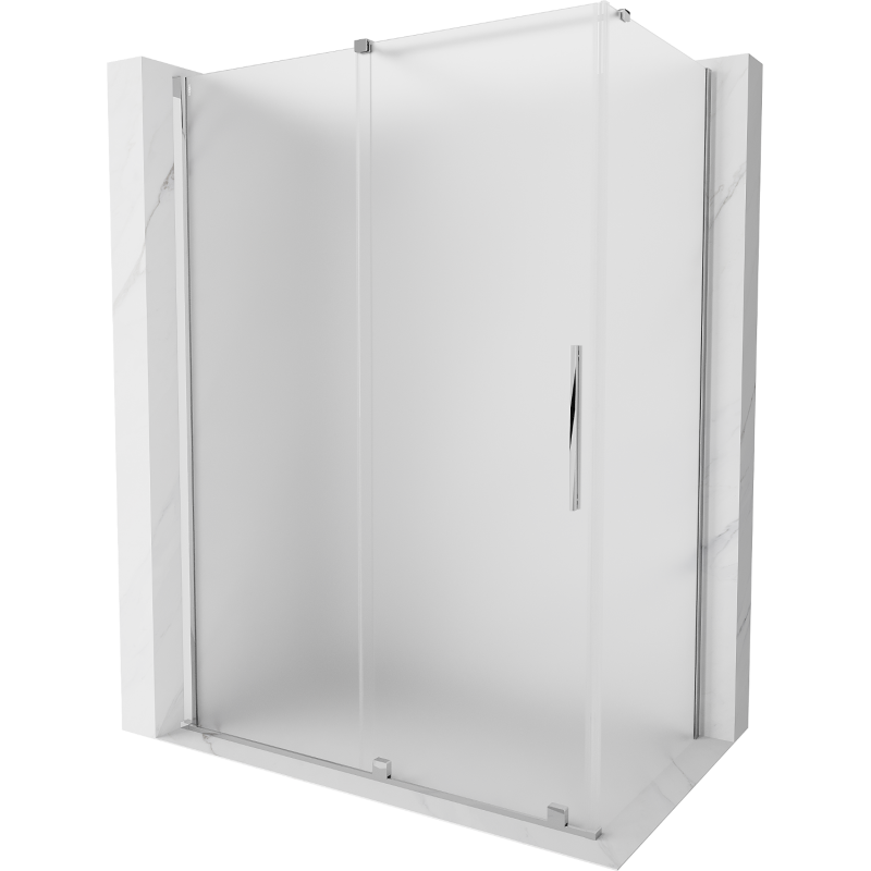 Mexen Velar Sliding Shower Cabin 160 x 75 cm, Frosted, Chrome - 871-160-075-31-01