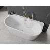 Mexen Oval+ freestanding back-to-wall bathtub 170 x 80 cm, white, brushed gold overflow - 52681708000-55