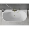 Mexen Oval+ freestanding back-to-wall bathtub 170 x 80 cm, white, brushed gold overflow - 52681708000-55