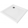 Mexen Flat slim square shower tray 80 x 80 cm, white, black drain - 40108080B