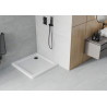 Mexen Flat slim square shower tray 80 x 80 cm, white, black drain - 40108080B