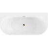 Mexen Oval+ freestanding back-to-wall bathtub 170 x 80 cm, white, rose gold overflow - 52681708000-60