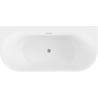 Mexen Oval+ freestanding back-to-wall bathtub 170 x 80 cm, white, brushed copper overflow - 52681708000-65