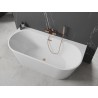 Mexen Oval+ freestanding wall bathtub 170 x 80 cm, white, brushed copper overflow - 52681708000-65