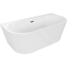 Mexen Oval+ free-standing wall-mounted bathtub 170 x 80 cm, white, overflow gun gray brushed - 52681708000-66