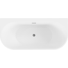 Mexen Oval+ freestanding wall-adjacent bathtub 170 x 80 cm, white, brushed gun gray overflow - 52681708000-66