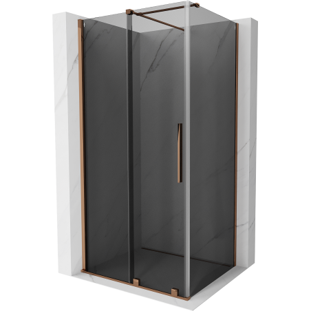 Mexen Velar sliding shower cabin 110 x 85 cm, graphite, rose gold - 871-110-085-41-60