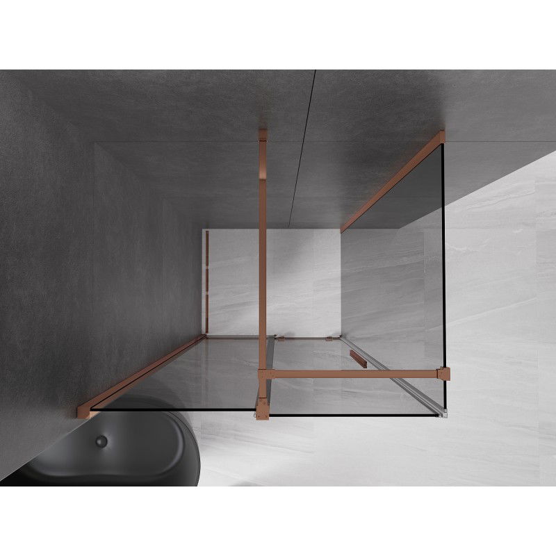 Mexen Velar sliding shower cubicle 110 x 120 cm, graphite, rose gold - 871-110-120-41-60