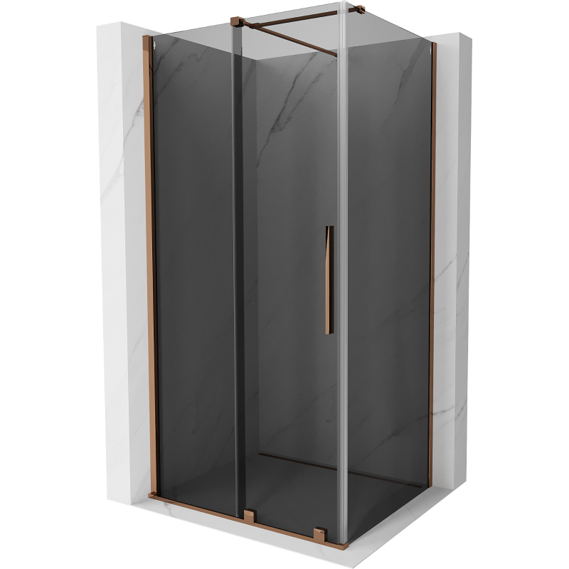 Mexen Velar sliding shower cabin 120 x 70 cm, graphite, rose gold - 871-120-070-41-60
