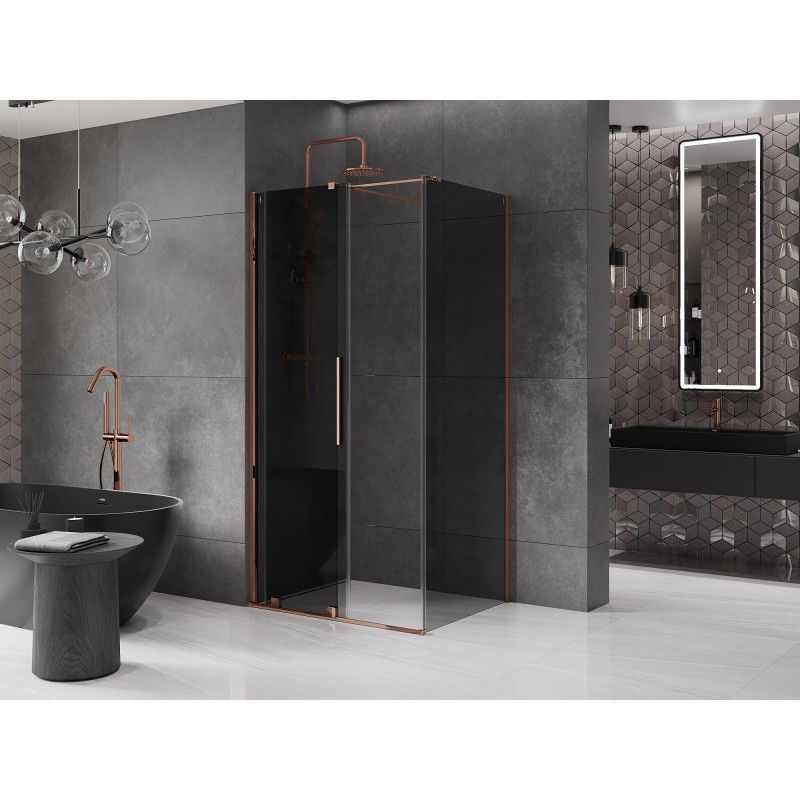 Mexen Velar sliding shower cabin 120 x 80 cm, graphite, rose gold - 871-120-080-41-60