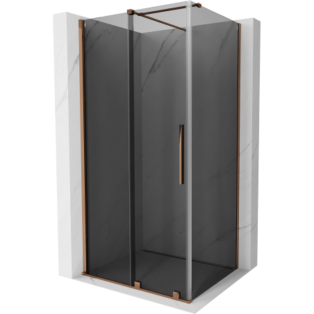Mexen Velar Sliding Shower Enclosure 120 x 85 cm, Graphite, Rose Gold - 871-120-085-41-60