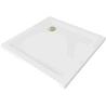 Mexen Flat slim square shower tray 80 x 80 cm, White, Gold siphon - 40108080G