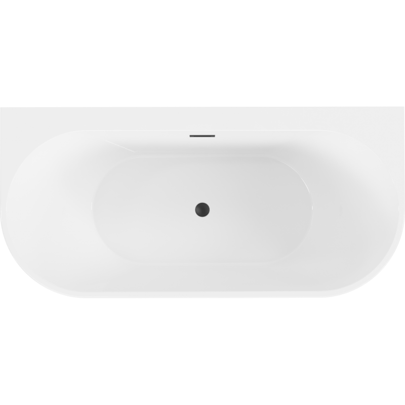Mexen Oval+ free-standing wall-attached bathtub 170 x 80 cm, white, black overflow - 52681708000-70