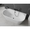 Mexen Oval+ freestanding back-to-wall bathtub 170 x 80 cm, white, black overflow - 52681708000-70