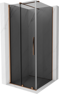 Mexen Velar sliding shower enclosure 120 x 120 cm, graphite, rose gold - 871-120-120-41-60
