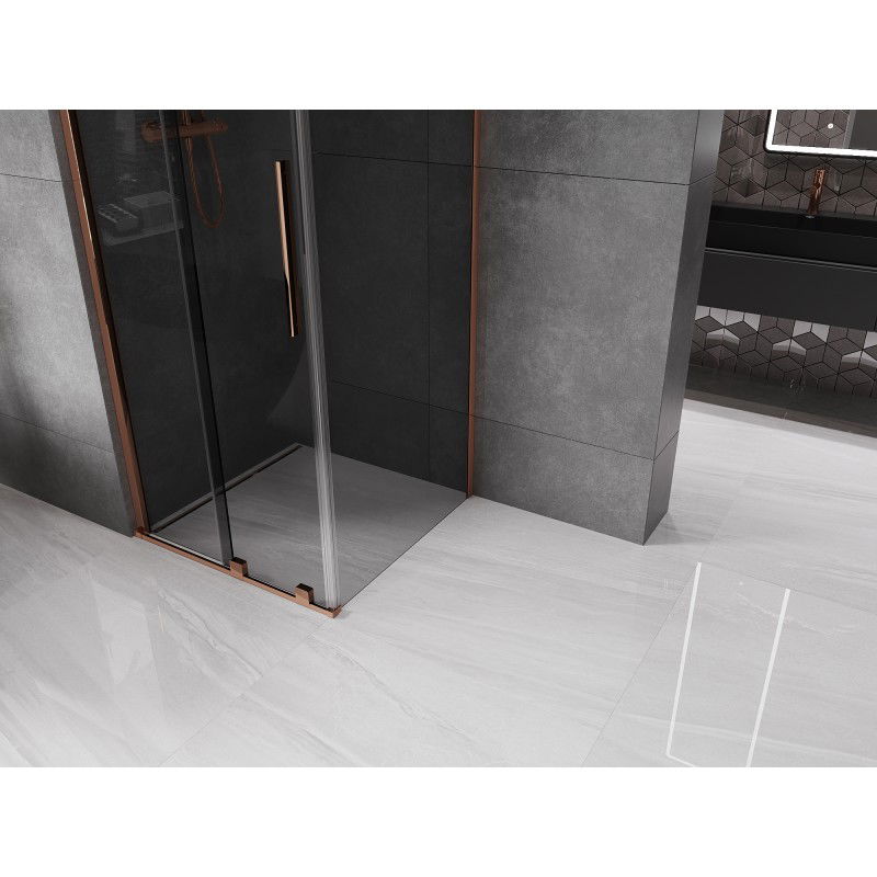 Mexen Velar sliding shower enclosure 120 x 120 cm, graphite, rose gold - 871-120-120-41-60