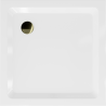 Mexen Flat square slim shower tray 70 x 70 cm, white, gold siphon - 40107070G