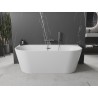 Mexen Oval+ free-standing back-to-wall bathtub 170 x 80 cm, white, gun metal overflow - 52681708000-95