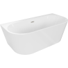 Mexen Oval+ freestanding side wall bathtub 170 x 80 cm, white, brushed nickel overflow - 52681708000-97