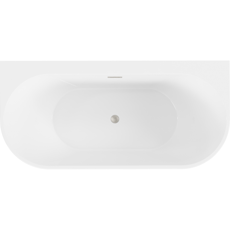 Mexen Oval+ free-standing wall-mounted bathtub 170 x 80 cm, white, brushed nickel overflow - 52681708000-97
