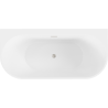 Mexen Oval+ freestanding side wall bathtub 170 x 80 cm, white, brushed nickel overflow - 52681708000-97
