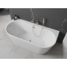 Mexen Oval+ freestanding side wall bathtub 170 x 80 cm, white, brushed nickel overflow - 52681708000-97