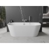 Mexen Oval+ freestanding side wall bathtub 170 x 80 cm, white, brushed nickel overflow - 52681708000-97