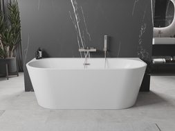 Mexen Oval+ free-standing wall-mounted bathtub 170 x 80 cm, white, brushed nickel overflow - 52681708000-97
