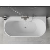Mexen Oval+ freestanding side wall bathtub 170 x 80 cm, white, brushed nickel overflow - 52681708000-97