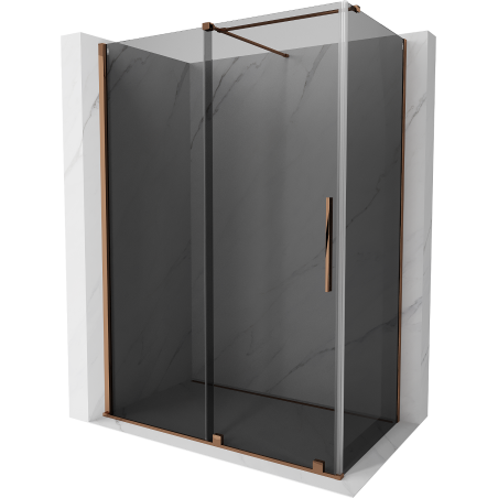 Mexen Velar sliding shower cabin 140 x 75 cm, graphite, rose gold - 871-140-075-41-60