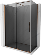 Mexen Velar sliding shower enclosure 150 x 75 cm, graphite, rose gold - 871-150-075-41-60