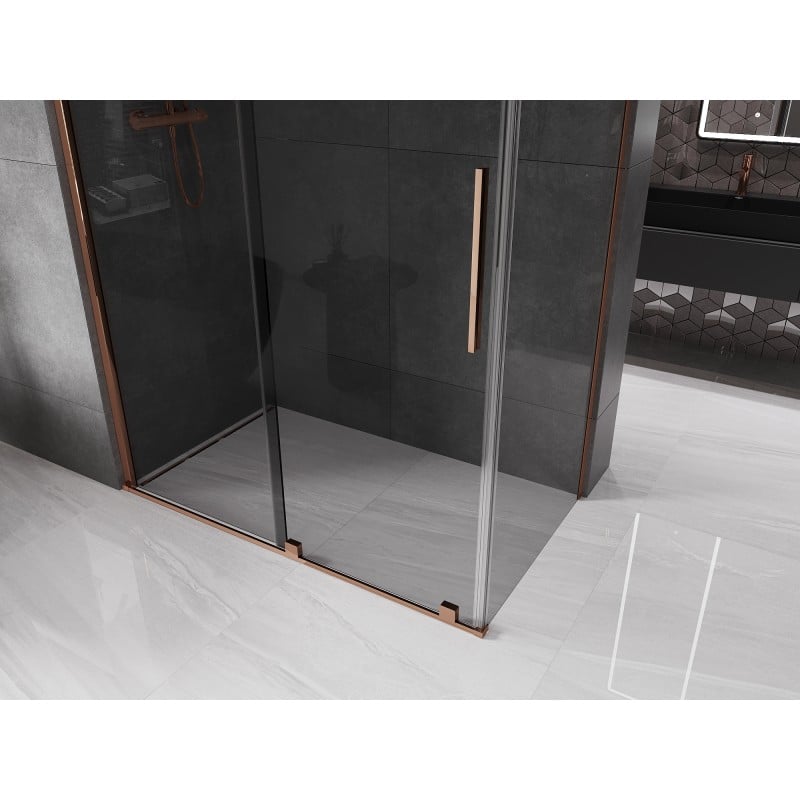 Mexen Velar sliding shower cabin 150 x 80 cm, graphite, rose gold - 871-150-080-41-60