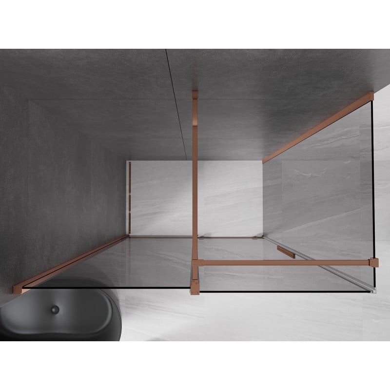 Mexen Velar sliding shower cabin 150 x 80 cm, graphite, rose gold - 871-150-080-41-60