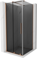 Mexen Velar sliding shower enclosure 90 x 90 cm, graphite, brushed copper - 871-090-090-41-65