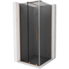 Mexen Velar sliding shower enclosure 120 x 120 cm, graphite, brushed copper - 871-120-120-41-65