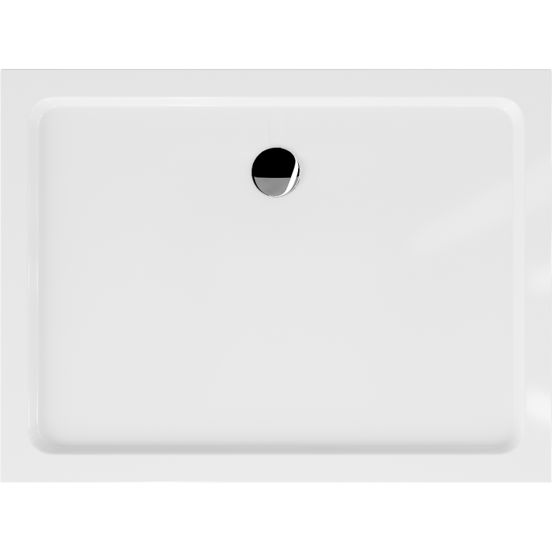 Mexen Flat rectangular slim shower tray 100 x 90 cm, white, chrome siphon - 40109010