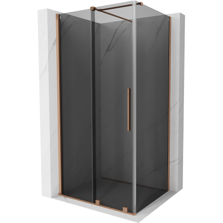 Mexen Velar sliding shower enclosure 90 x 110 cm, graphite, brushed copper - 871-090-110-41-65