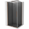 Mexen Velar sliding shower enclosure 110 x 75 cm, graphite, brushed copper - 871-110-075-41-65
