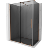 Mexen Velar sliding shower enclosure 140 x 80 cm, graphite, brushed copper - 871-140-080-41-65
