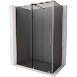 Mexen Velar sliding shower cabin 150 x 70 cm, graphite, brushed copper - 871-150-070-41-65