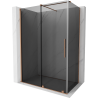Mexen Velar sliding shower enclosure 150 x 70 cm, graphite, brushed copper - 871-150-070-41-65