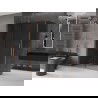 Mexen Velar sliding shower enclosure 150 x 75 cm, graphite, brushed copper - 871-150-075-41-65