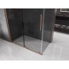 Mexen Velar sliding shower enclosure 150 x 80 cm, graphite, brushed copper - 871-150-080-41-65