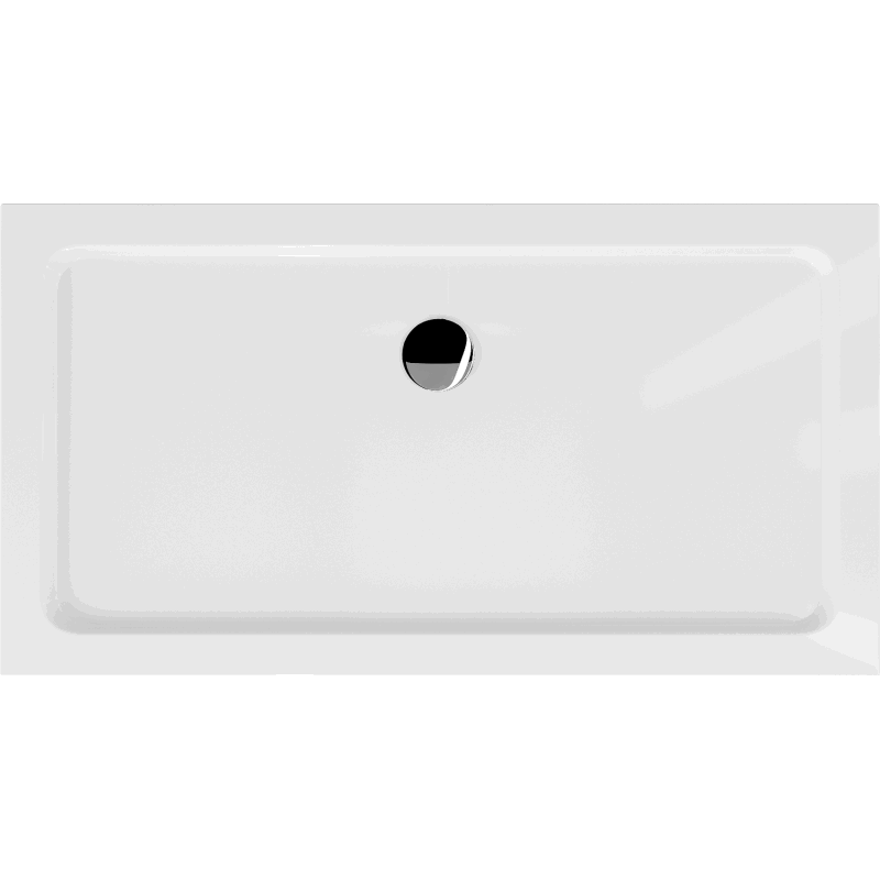 Mexen Flat slim rectangular tray 130 x 70 cm, white, chrome siphon - 40107013
