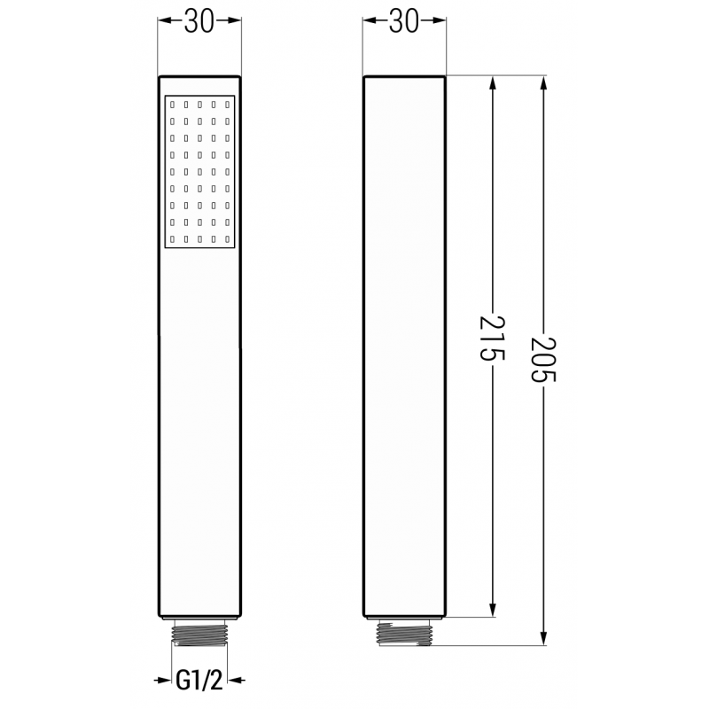 Mexen R-77 1-function shower handle, black - 79577-70