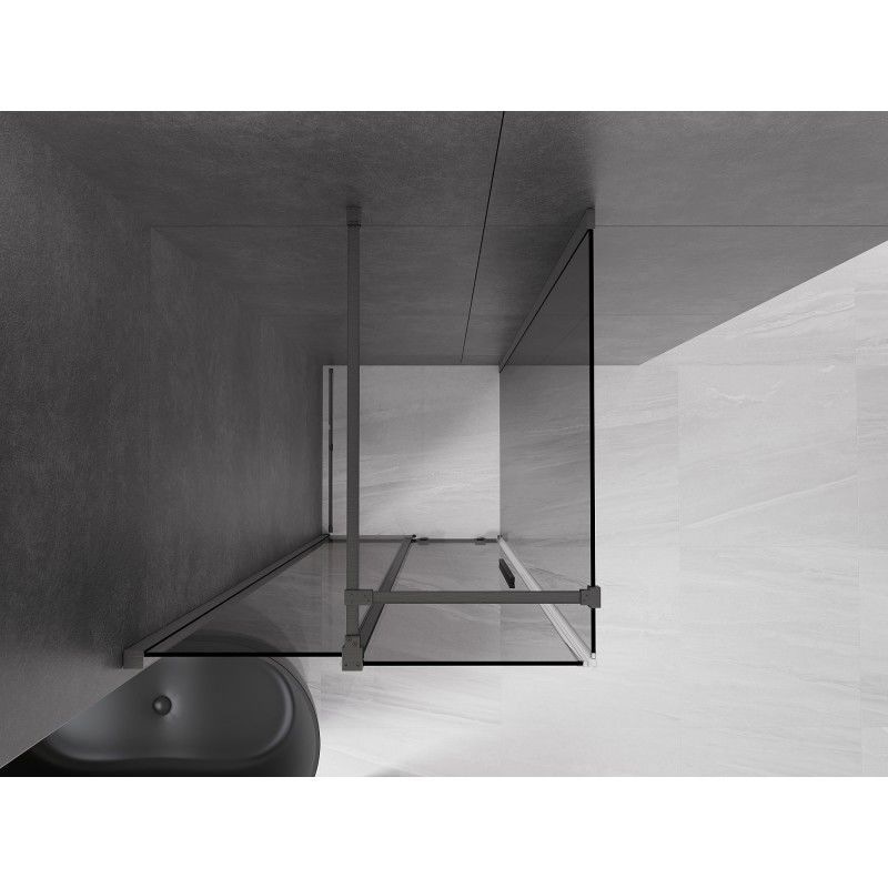 Mexen Velar sliding shower enclosure 120 x 120 cm, graphite, brushed gun gray - 871-120-120-41-66
