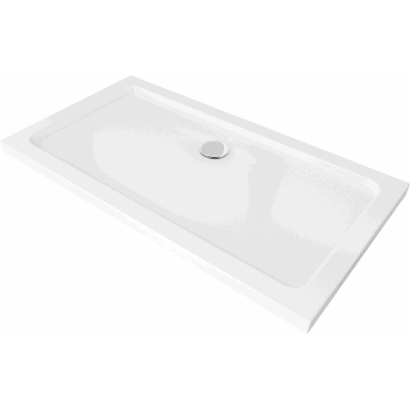 Mexen Flat slim rectangular shower tray 120 x 70 cm, White, chrome siphon - 40107012
