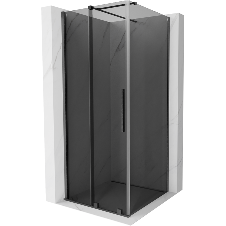 Mexen Velar sliding shower enclosure 120 x 120 cm, graphite, brushed gun gray - 871-120-120-41-66